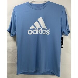 NWT Men's adidas Performance Workout Essentials Blue & White Logo T-shirt Large